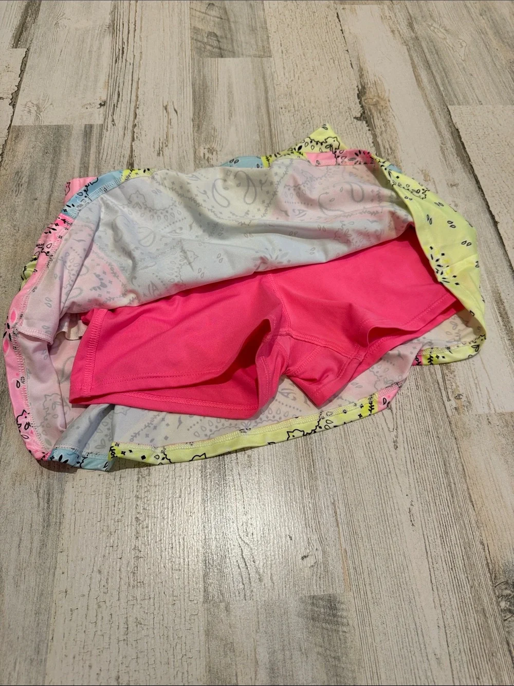 Kids Lucky in Love 2 pc. Bandana Halter Top Bright Pastel Skort Set L 1